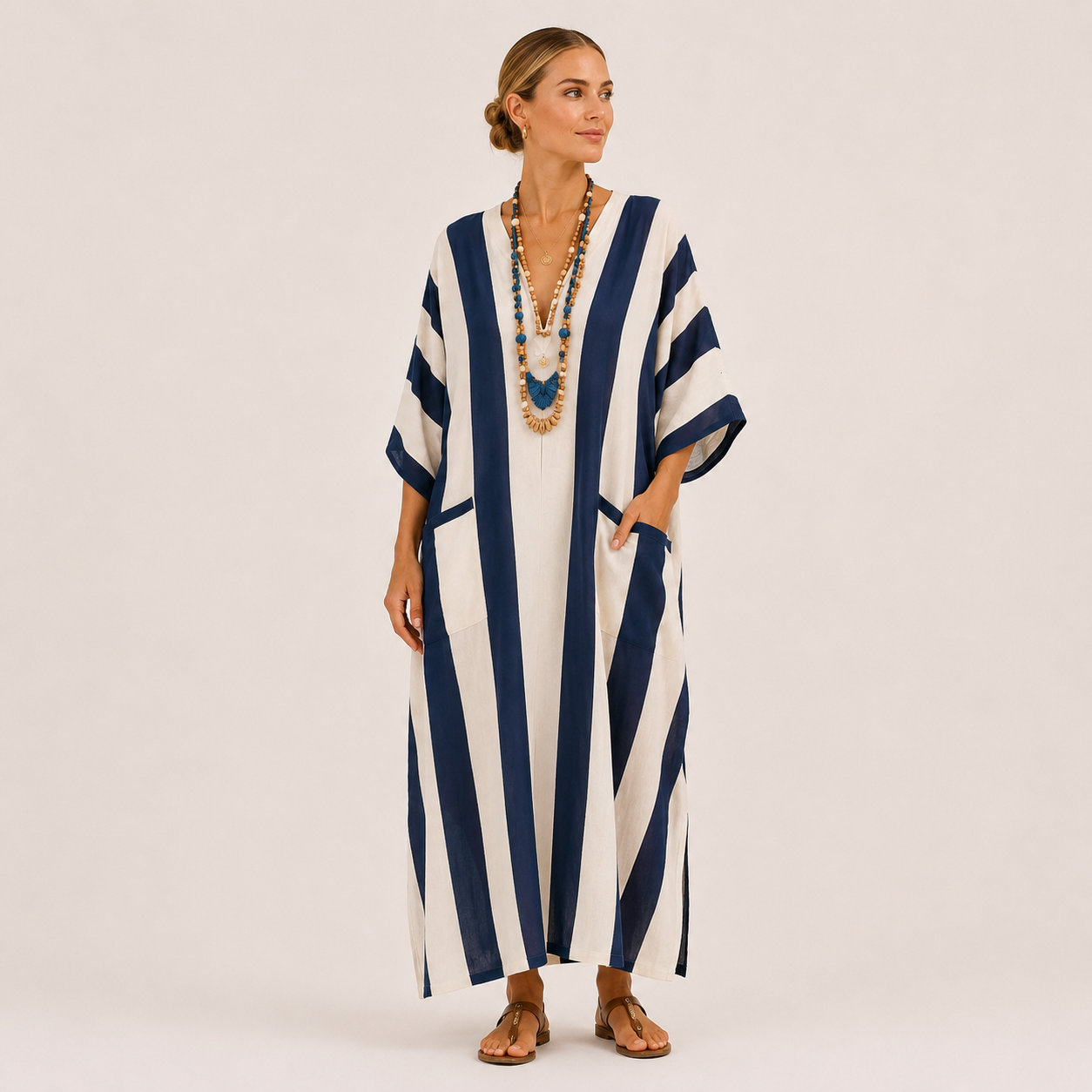 Dark Blue kaftan dress Yasmina by Vesse
