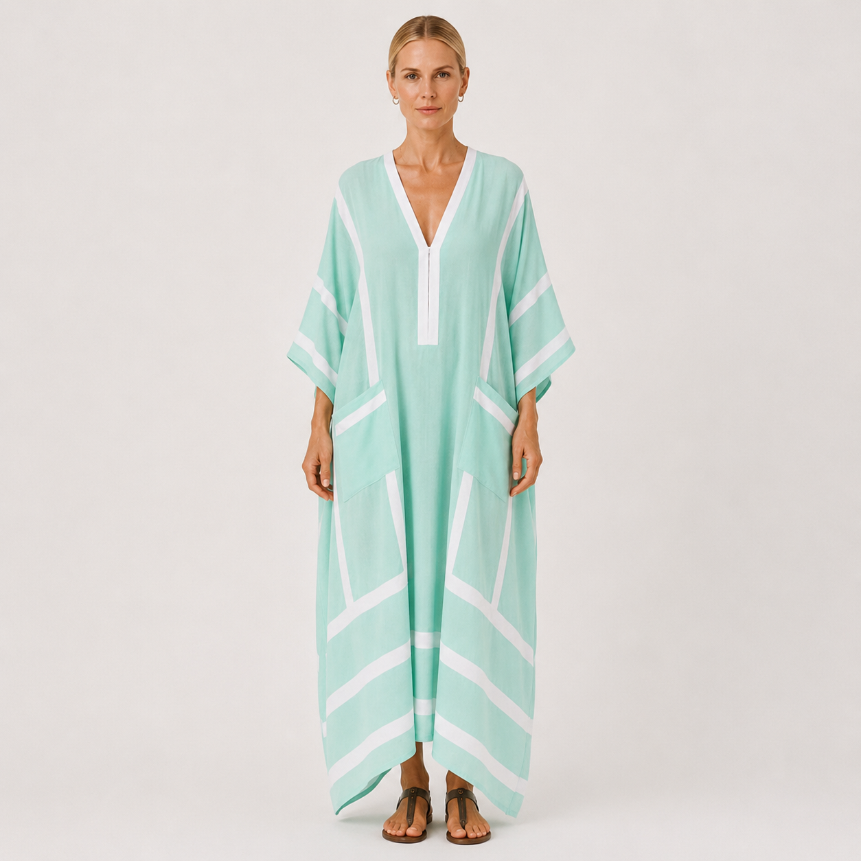 Mint Green kaftan dress Zaira by Vesse