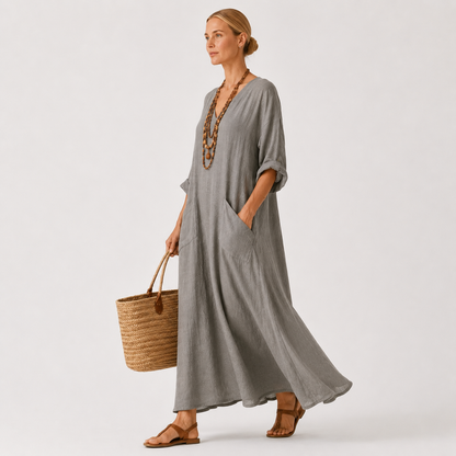 Grey kaftan dress Valentina by Vesse — view 3