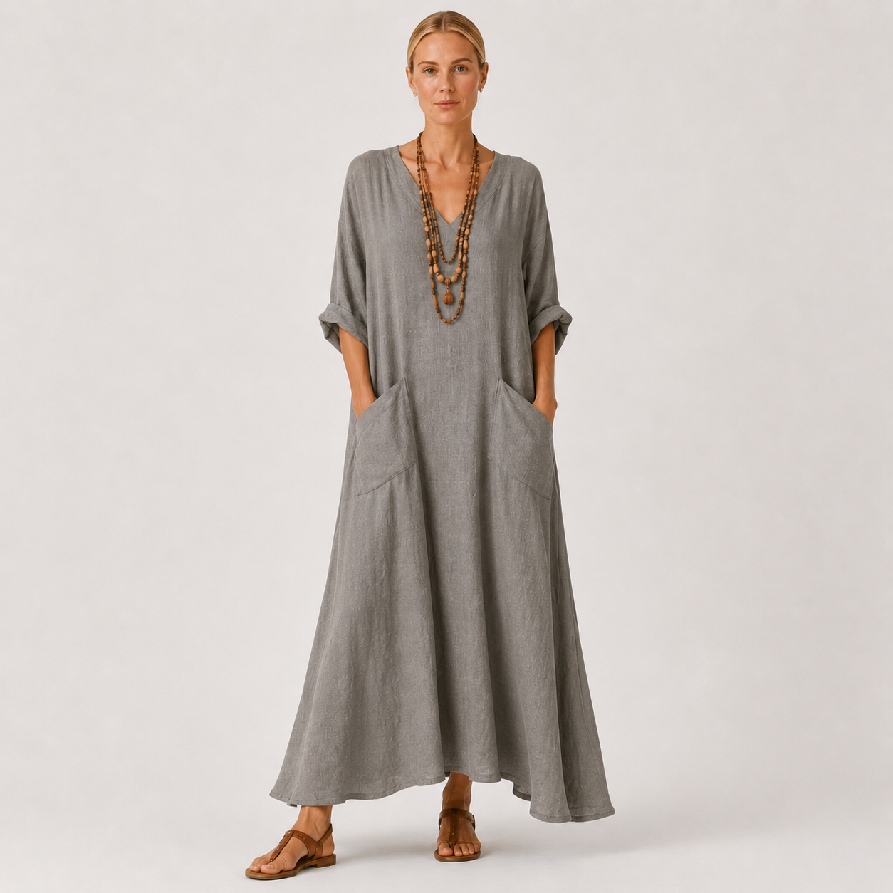 Grey kaftan dress Valentina by Vesse